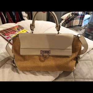 Authentic Salvatore Ferragamo tan/white bag!